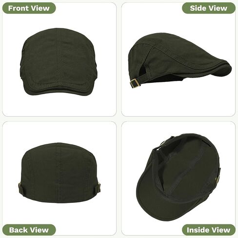 KUJUHA Flat Cap for Men Cotton Flat Irish Cabbie Ivy Gatsby Newsboy Driving Hat Hunting Cap in Saudi Arabia