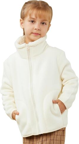 الأطفال الصوف سترة كاملة زيب الصغار معطف القطبية خارج الملابس in Kuwait