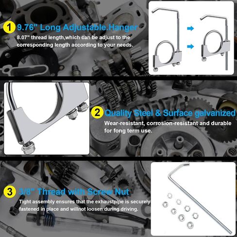 Universal 2.5" Exhaust Clamp with Hanger Rear Muffler,Exhaust Hanger Removal Pliers Universal Exhaust System Hanger for Car Truck Exhaust Pipe (2Pcs 2.5 Inch) in Saudi Arabia