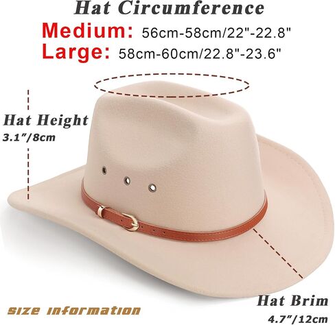 Dreshow Cowboy Hat للنساء والرجال الغربيين شعروا بقعة رعاة البقر رعاة البقر على نطاق واسع in Kuwait