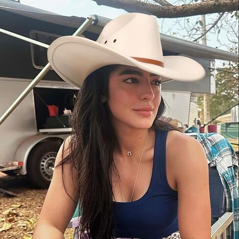 Dreshow Cowboy Hat للنساء والرجال الغربيين شعروا بقعة رعاة البقر رعاة البقر على نطاق واسع in Kuwait