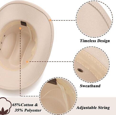Dreshow Cowboy Hat للنساء والرجال الغربيين شعروا بقعة رعاة البقر رعاة البقر على نطاق واسع in Kuwait