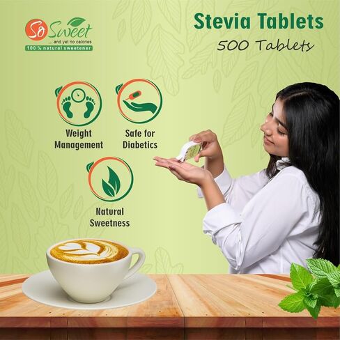 So So Sweet Stevia 500 Dispenser - التحلية الطبيعية ، السعرات الحرارية الصفر ، الصديقة للكيتو ، بديل السكر ، بدون نكهات اصطناعية ، حجم سفر مريح in Kuwait