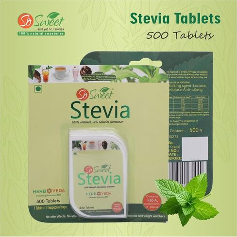 So So Sweet Stevia 500 Dispenser - التحلية الطبيعية ، السعرات الحرارية الصفر ، الصديقة للكيتو ، بديل السكر ، بدون نكهات اصطناعية ، حجم سفر مريح in Kuwait