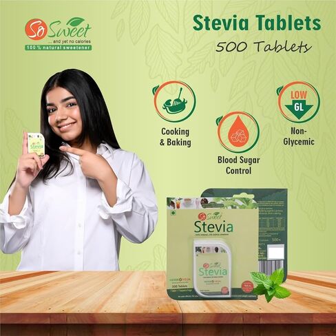 So So Sweet Stevia 500 Dispenser - التحلية الطبيعية ، السعرات الحرارية الصفر ، الصديقة للكيتو ، بديل السكر ، بدون نكهات اصطناعية ، حجم سفر مريح in Kuwait