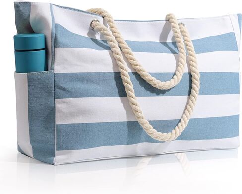 Beach Bag for Women Large Waterproof Pool Bag with Zipper, Sandproof Canvas Travel Tote Bags Gifts for Women in Saudi Arabia