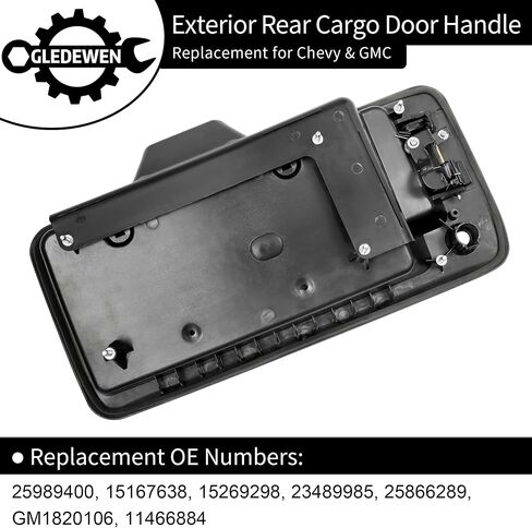 Exterior Door Handle, Compatible with 1996-2015 Chevy Express GMC Savana 1500 2500 3500 Van, Rear Right Cargo Door Handle with License Plate Bracket Holder Housing | 15269298 25866289 Tailgate Handle in Saudi Arabia