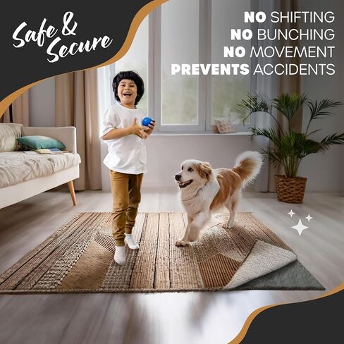 Nevlers 4'x6' Felt TPO Non Slip Rug Pad | 1/4" Thick Anti Slip Rug Grips | Carpet Pads Non Slip Design | Rug Gripper for Tile Floors | Rug Gripper for Hardwood Floors | Customizable Non Slip Rug Pads in Saudi Arabia