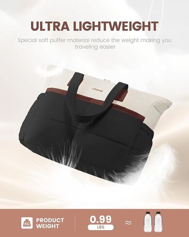 LOVEVOOK Tote Bag for Women,Light Puffer Tote Bag with Multi-pockets,Stylish Carry on Laptop Bags for Daily,Travel,Work,Gym in Kuwait