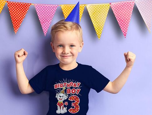 Tstars Marshall عيد ميلاد 3 هدايا قميص الصبي لمدة 3 سنوات Bday Paw Patrol موضوع حفلة طفل رضيع تي شيرت in Kuwait