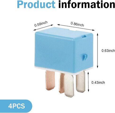 2 PCS 4 PIN AC Relay ، 90987-02027 90080-87026 12V ترحيل تكييف الهواء ، ملحقات ترحيل السيارات متعددة الأغراض ، متوافقة مع يوتا Tacoma Tundra Coralla Prius L-Exus RX350 IS300 GX460 in Kuwait