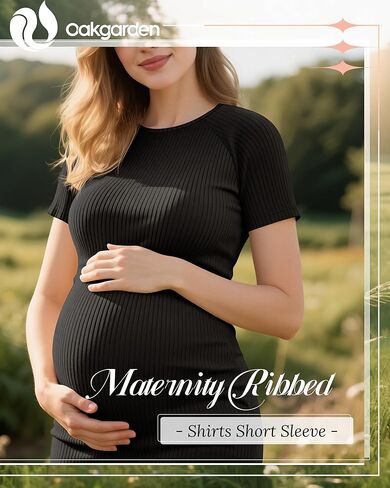4 Pack Women's Maternity Shirts Short Sleeve Ribbed Pregnancy Tops Crew Neck Raglan Casual Cotton Summer Tee Tunic in Saudi Arabia