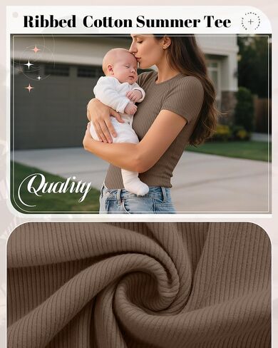 4 Pack Women's Maternity Shirts Short Sleeve Ribbed Pregnancy Tops Crew Neck Raglan Casual Cotton Summer Tee Tunic in Saudi Arabia