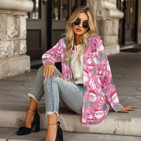 Fall Maple Leaf Cardigan Sweaters for Women Long Sleeve Cardigan Soft Drape Open Front Dusters V-Neck Jackets Dressy in Saudi Arabia