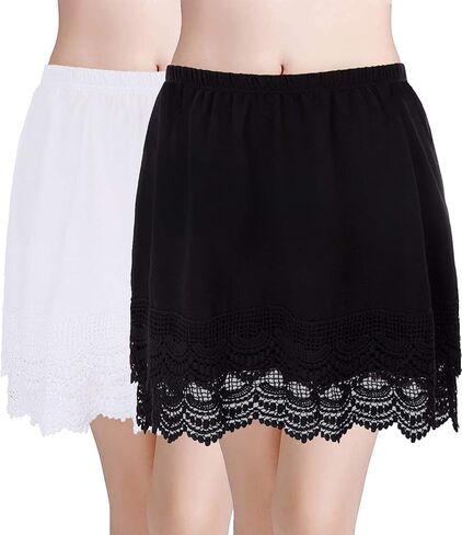 Vanrose Jan Womens Lace Shert Extender See من خلال الدانتيل تحت السطوح الطبقات إكسسوارات ملابس الانزلاق نصف in Kuwait