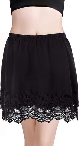 Vanrose Jan Womens Lace Shert Extender See من خلال الدانتيل تحت السطوح الطبقات إكسسوارات ملابس الانزلاق نصف in Kuwait