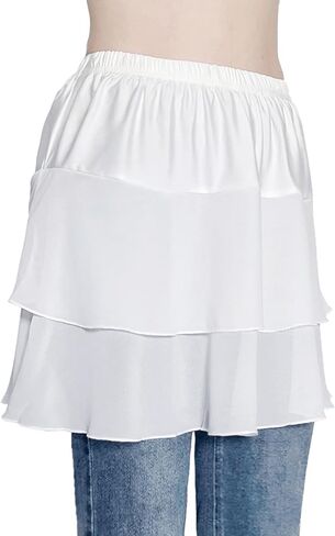Vanrose Jan Womens Lace Shert Extender See من خلال الدانتيل تحت السطوح الطبقات إكسسوارات ملابس الانزلاق نصف in Kuwait