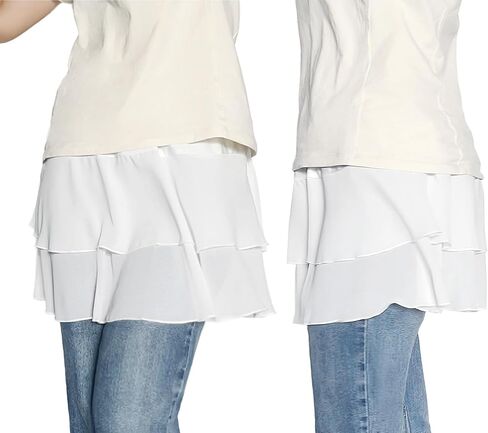 Vanrose Jan Womens Lace Shert Extender See من خلال الدانتيل تحت السطوح الطبقات إكسسوارات ملابس الانزلاق نصف in Kuwait