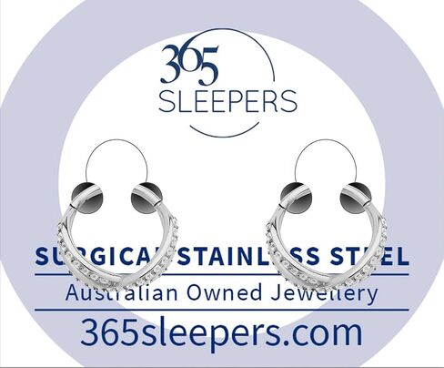 365 Sleepers 316L Surgical Steel Hypoallergenic 16G Double Twist Gem Septum Jewelry Hinged Segment Ring Body Piercing Hoop Lip Rings Helix Cartilage Rook Sleeper Earrings 8mm – 10mm in Saudi Arabia