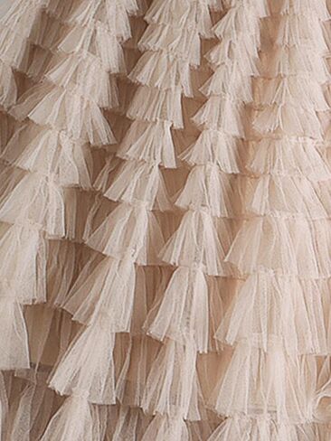 Women's Layered Tulle Skirts A Line Ruffle High Waisted Mesh Long Maxi Skirt Petticoat in Kuwait