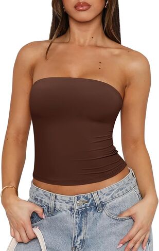 Reoria Women Y2K Bridless Backless Tube Top Top Double Clipedless Consless Take Top for Summer 2025 Out Out in Saudi Arabia