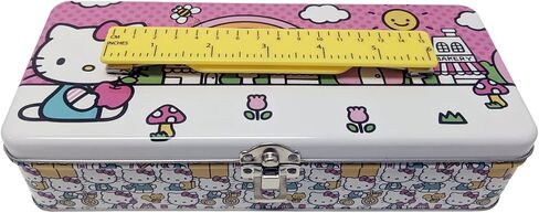 Tin Box Company صندوق تخزين كبير مع مقبض المسطرة ، Hello Kitty in Kuwait