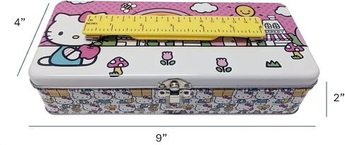 Tin Box Company صندوق تخزين كبير مع مقبض المسطرة ، Hello Kitty in Kuwait