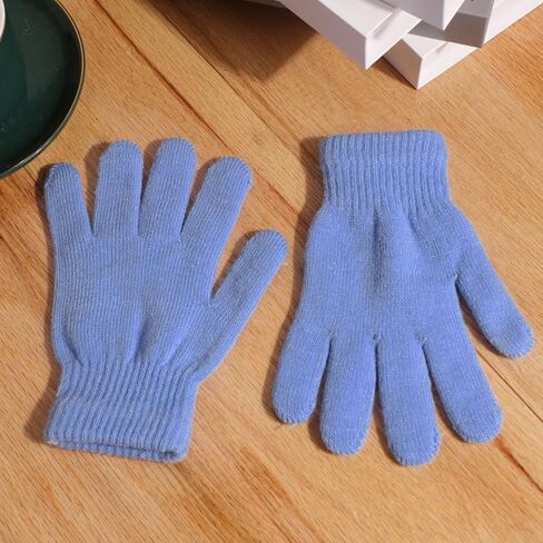 Tahonuss Winter Gloves Kids Full Fingers Knit Warm Gloves with Rhinestone Colorful Gemstones Mitten Anti Slip Skiing Gloves in Kuwait