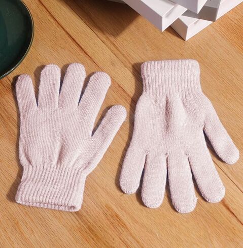 Tahonuss Winter Gloves Kids Full Fingers Knit Warm Gloves with Rhinestone Colorful Gemstones Mitten Anti Slip Skiing Gloves in Kuwait