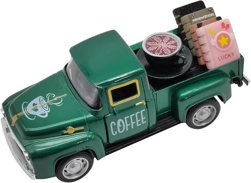 Mini Vintage Strawberry Pink Metal Farm Truck Decor with Fake Strawberries, Home Kitchen centerpieces for tables Farmhouse Pickup Truck Tiered Tray Stand Decorations, Spring & Christmas Desk Display in Kuwait