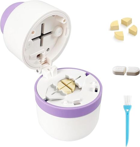 1/3 Pill Cutter with Storage, Professional 1/2 & 3 in 1 Pill Splitter for Small or Large Pills, Precise & Easy Stainless Steel Blade (Blue) in Kuwait