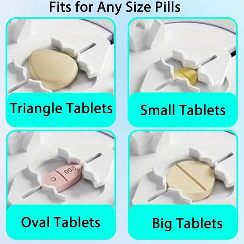 1/3 Pill Cutter with Storage, Professional 1/2 & 3 in 1 Pill Splitter for Small or Large Pills, Precise & Easy Stainless Steel Blade (Blue) in Kuwait