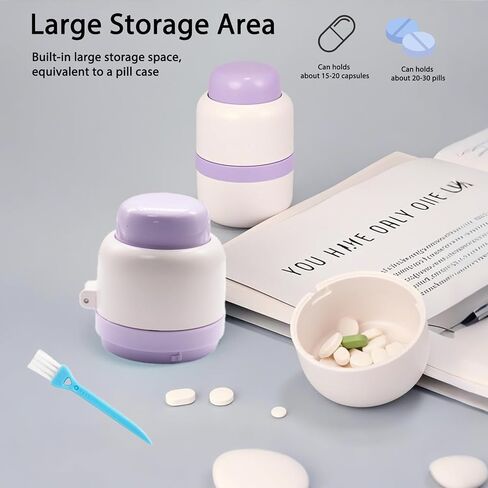 1/3 Pill Cutter with Storage, Professional 1/2 & 3 in 1 Pill Splitter for Small or Large Pills, Precise & Easy Stainless Steel Blade (Blue) in Kuwait