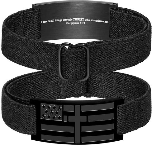 Dad Gifts for Fathers Day,Bracelets for Boy Men American Flag Cross Bible Verse Bracelet Christmas Birthday Easter Christian Gifts for Dad Daddy New Dad Husband in Kuwait