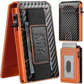 furid Card Wallet For Men Slim: Smart Wallet - Rfid Minimalist Front Pocket with ID Window Pop Up Wallet Gift For Him