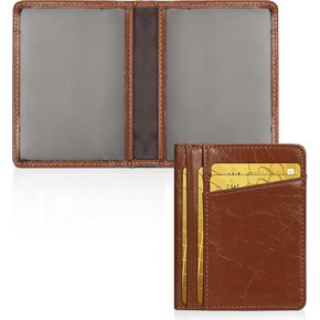 Unaone Slim Minimalist Wallet - Premium Leather RFID Blocking Front Pocket Wallets with 8 Card Slots and 2 ID Window, Black