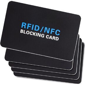 5Pack RFID CORKING CARDING ، حاصرات بطاقة جواز سفر CONSTION NFC DEBIT ، تحمي بطاقة RFID محفظة كاملة ، دون إضافة أسود كبير.