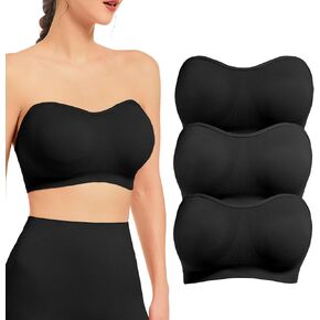 SIMIYA Strapless Bras for Women Non-Slip Strapless Removable Pads Clear Wireless Bandeau Tube Top Bra