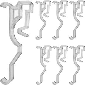 Valance Clips 12pcs 2.5" Clear Plastic Hidden Retainer Holder Installation Bracket for 2inch Horizontal Wood and Faux Wood Blinds with a 2-1/2" (64mm) Arc-Shaped Slat