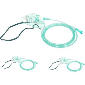 2 Packs Pediatric Standard Oxygen Mask with 6.6' Tubing and Adjustable Elastic Strap Size M（Child Size-NO Cup）