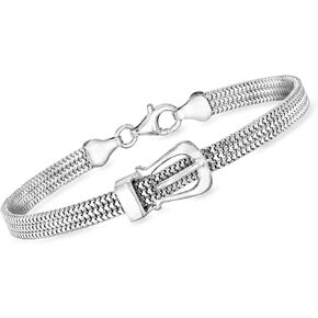 Ross-Simons Italian Sterling Silver Snake-Chain Buckle Bracelet