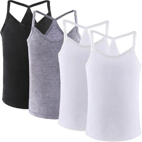Anktry 2-10 Years Girls Dance Tank Tops Racerback Camisole Undershirts Spaghetti Strap Camis Dance Clothes Tank Tops for Girl