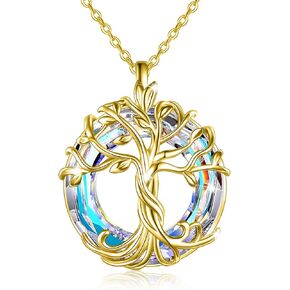 TOUPOP TREE OF LIFE NETLACE for Women 925 Sterling Silver Family Tree Austral Crystal Jewelry HIRDIAN HIRDAR