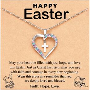 Cross Necklace Baptism First Communion Christening Religious Christian Easter Confirmation Gifts for Girls