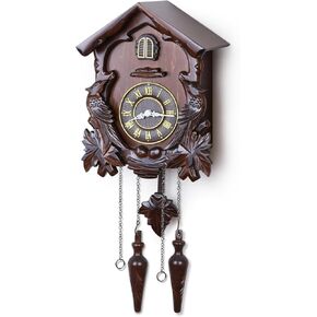 Kendal Cuckoo Clock Large Vintage Wall Clock Handcrafted Wood Cuckoo Clock House Home Decor with Singing Bird & Birds Live in Tree Houses Decoration MX222