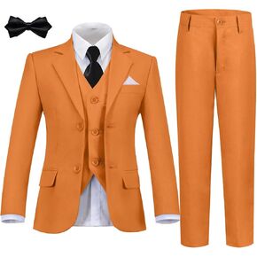 Boys Formal Suit Set Kids Tuxedo Suits for Boys Easter Wedding Outfit with Ties and Pocket Square