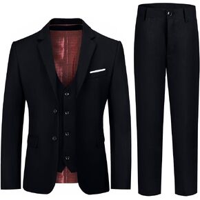 Boys Formal Suit Set Kids 3 Piece Suit Jacket Vest Pants Set Toddler Ring Bearer Outfit Wedding Prom Tuxedo Suits