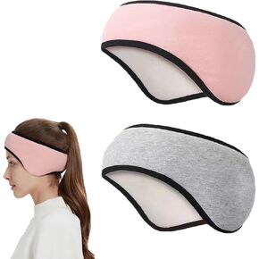 2PCS Fleece Ear Warmers for Men Women Winter Headband Ear Muffs Ear Covers Sking Soundproof Sleep Ear Wrap