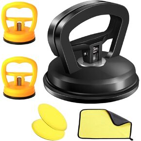 Dent Puller, Car Dent Puller, 3pcs Paintless Dent Removal Kit, Powerful Car Dent Repair for Suction Cup Dent Puller, Car Dent Remover Tools for Car, Glass, Screen and Objects Moving (Black+Yellow)