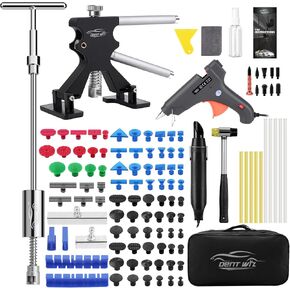 Dent Puller Kit and PDR Tools for Auto Body Dent Removal, Paintless Dent Repair Kit and Fixing Car Dents with Slide Hammer Dent Lifter Auto Dent Puller Car Body Repair Tools Dent Remover Kit